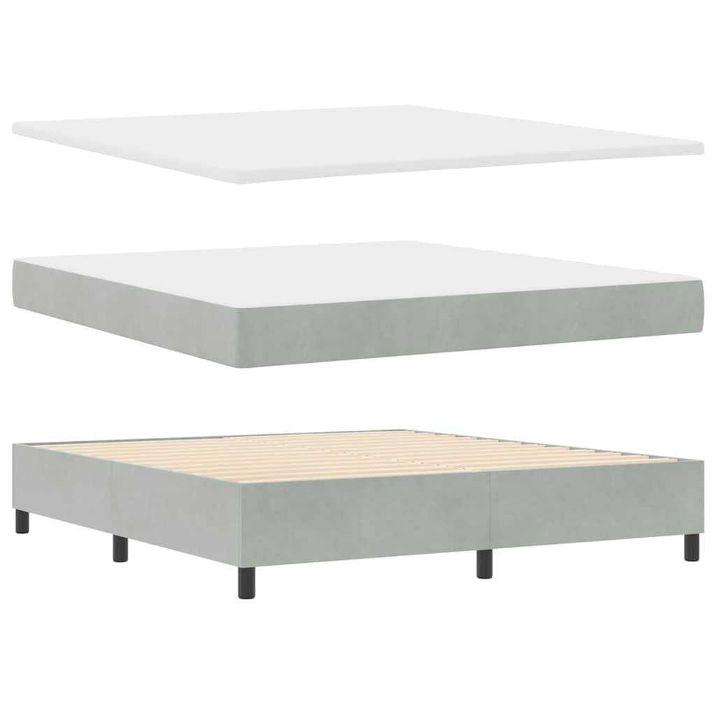 Boxspringbett mit Matratze Hellgrau 180 x 200 cm Samt