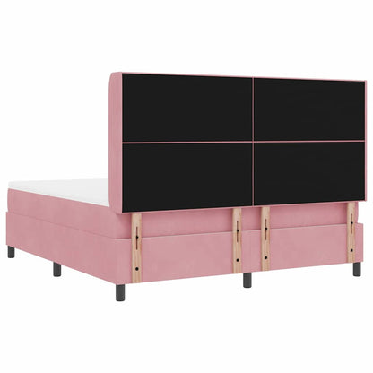 Boxspringbett mit Matratze mit Kopfteil Rosa 180 x 200 cm Samt