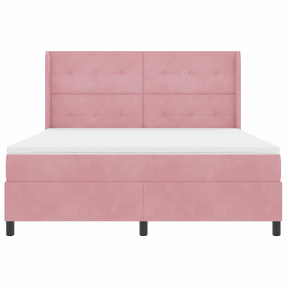 Boxspringbett mit Matratze mit Kopfteil Rosa 180 x 200 cm Samt