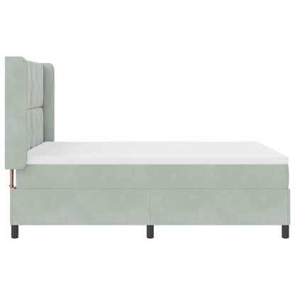 Boxspringbett mit Matratze Hellgrau 140 x 190 cm Samt