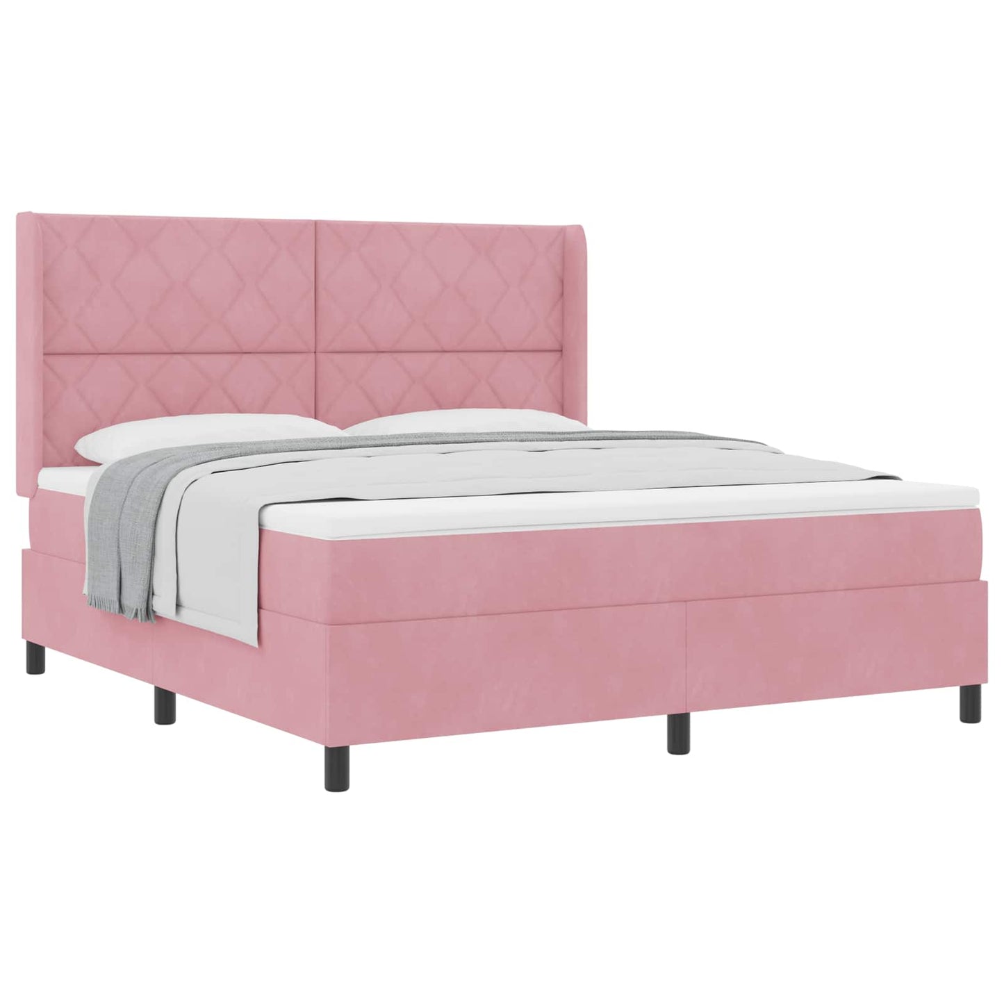 Boxspringbett mit Matratze mit Kopfteil Rosa 180 x 200 cm Samt