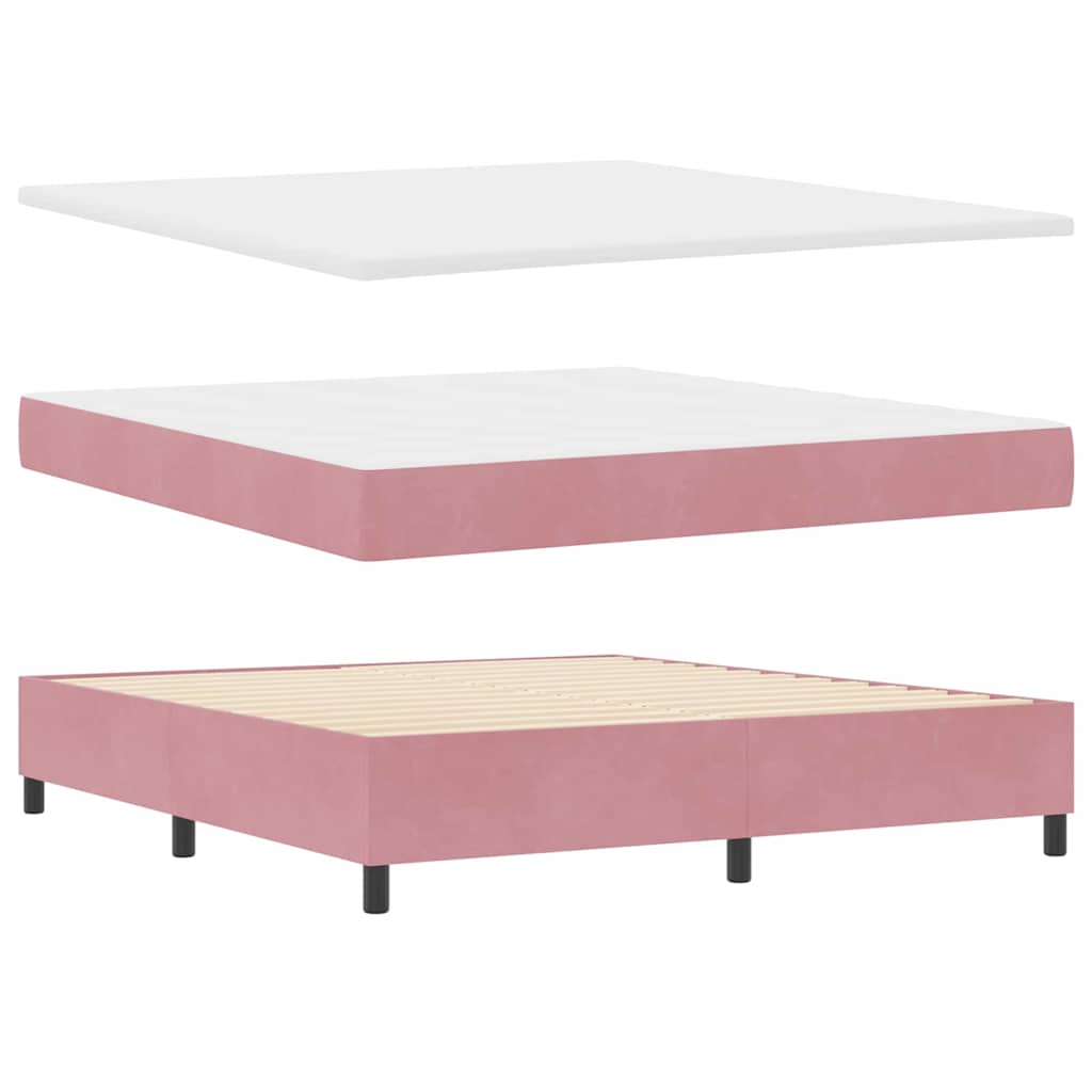 Boxspringbett mit Matratze mit Kopfteil Rosa 180 x 200 cm Samt