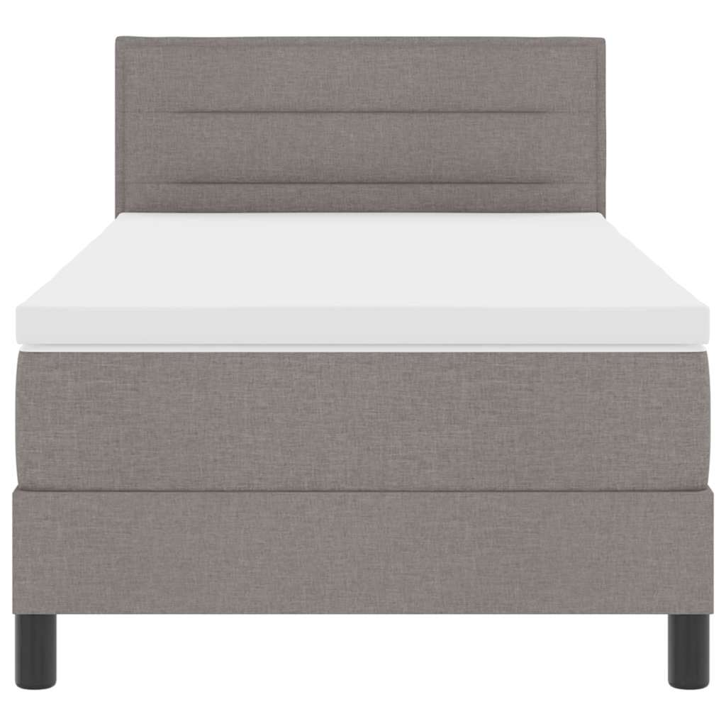 Boxspringbett mit Matratze mit LED Taupe 80 x 200 cm Stoff