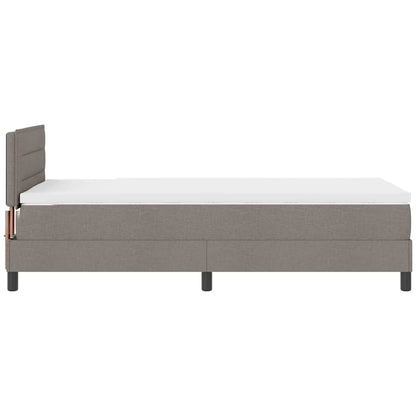 Boxspringbett mit Matratze mit LED Taupe 80 x 200 cm Stoff