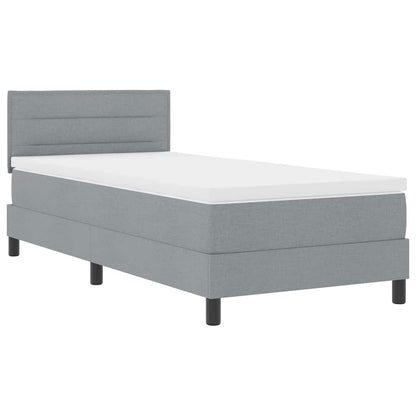Boxspringbett mit Matratze mit LED Hellgrau 90 x 190 cm Stoff