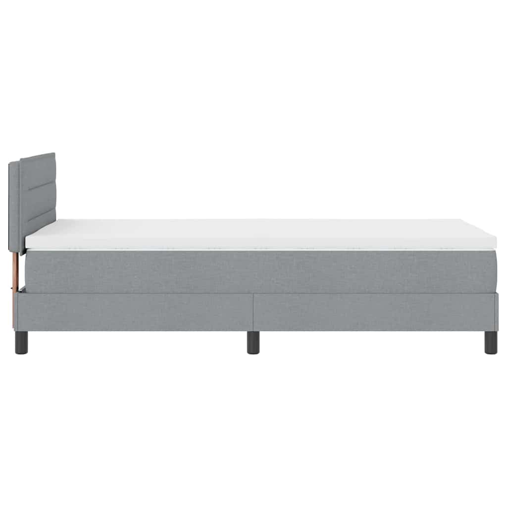 Boxspringbett mit Matratze mit LED Hellgrau 90 x 190 cm Stoff