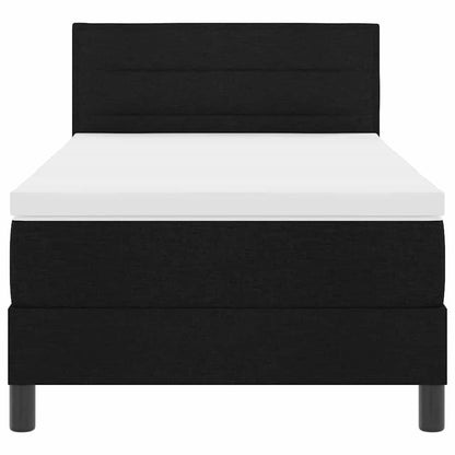 Boxspringbett mit Matratze mit LED Schwarz 90 x 190 cm Stoff