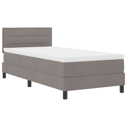 Boxspringbett mit Matratze mit LED Taupe 90 x 190 cm Stoff