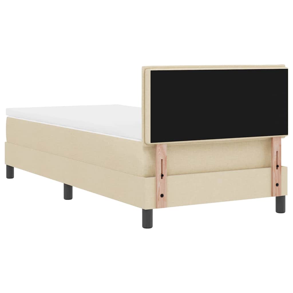 Boxspringbett mit Matratze mit LED Creme 90 x 190 cm Stoff