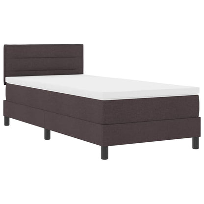 Boxspringbett mit Matratze Dunkelbraun 90 x 200 cm Stoff
