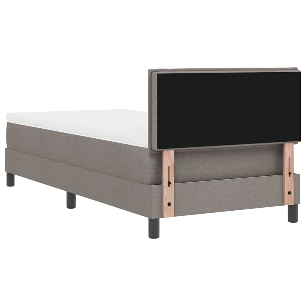Boxspringbett mit Matratze mit LED Taupe 100 x 200 cm Stoff