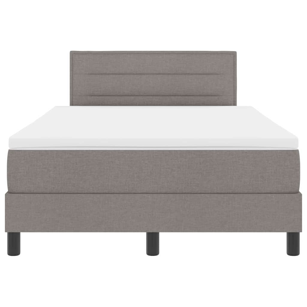 Boxspringbett mit Matratze mit LED Taupe 120 x 190 cm Stoff