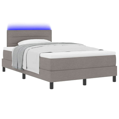 Boxspringbett mit Matratze mit LED Taupe 120 x 190 cm Stoff