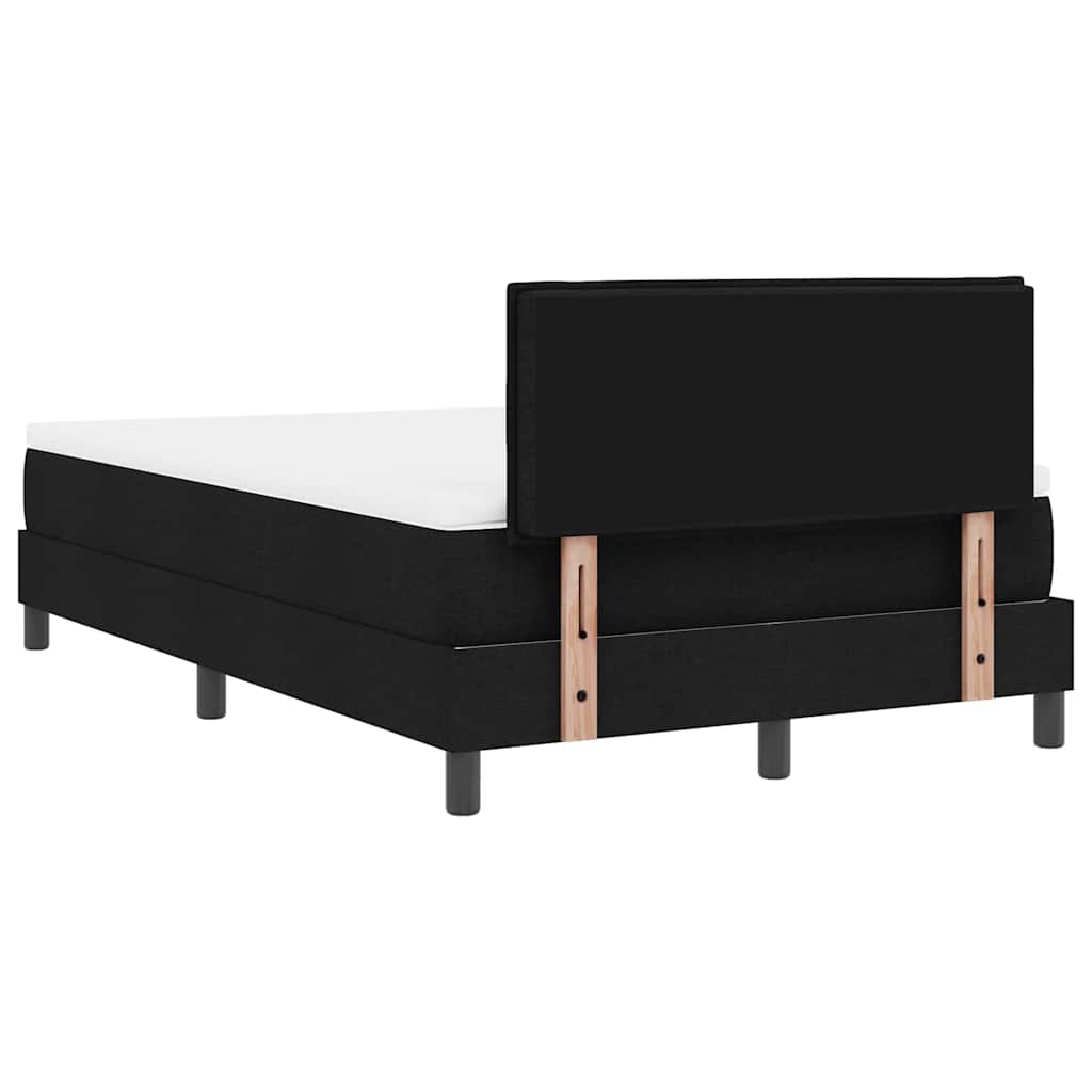 Boxspringbett mit Matratze mit LED Schwarz 120 x 200 cm Stoff
