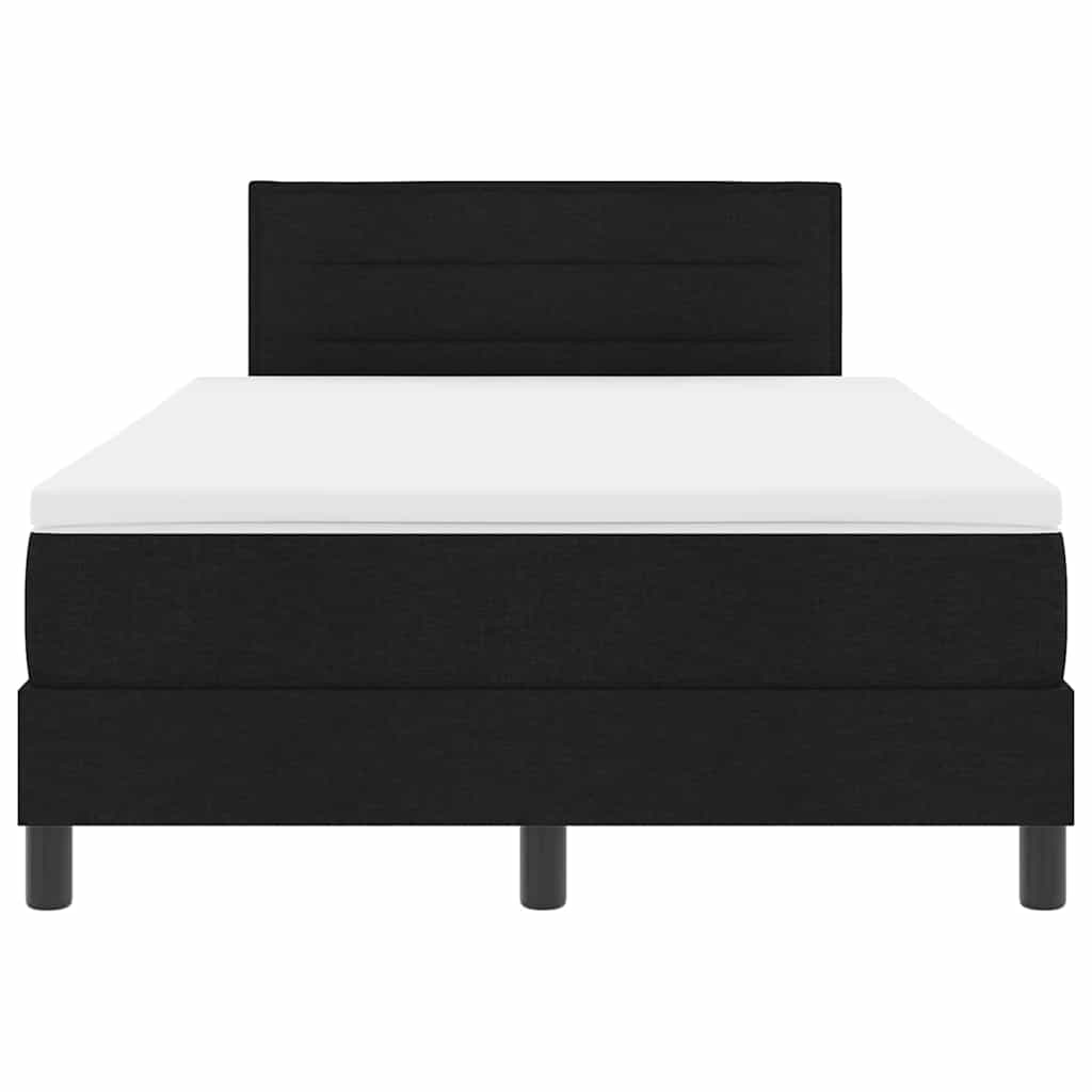 Boxspringbett mit Matratze mit LED Schwarz 120 x 200 cm Stoff