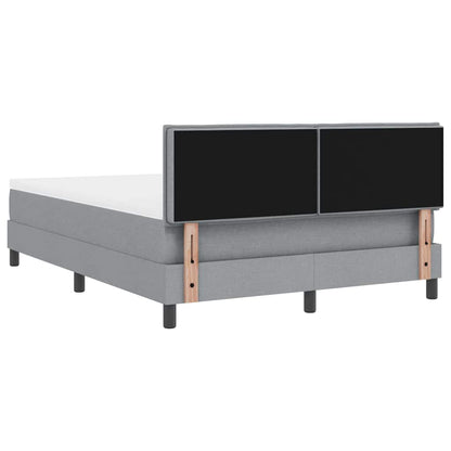 Boxspringbett mit Matratze mit LED Hellgrau 140 x 190 cm Stoff