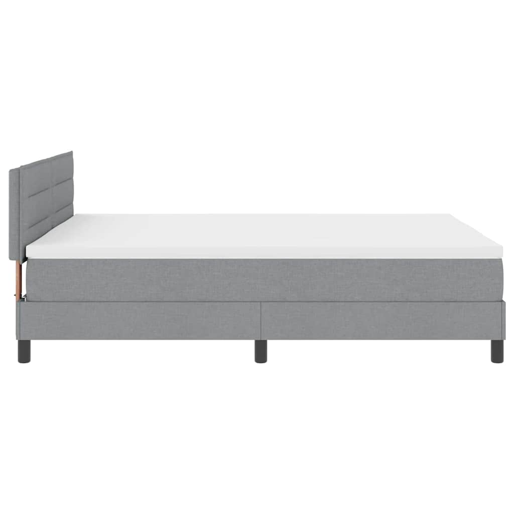 Boxspringbett mit Matratze mit LED Hellgrau 140 x 190 cm Stoff