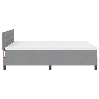 Boxspringbett mit Matratze mit LED Hellgrau 140 x 190 cm Stoff