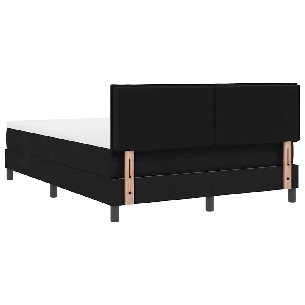 Boxspringbett mit Matratze mit LED Schwarz 140 x 190 cm Stoff
