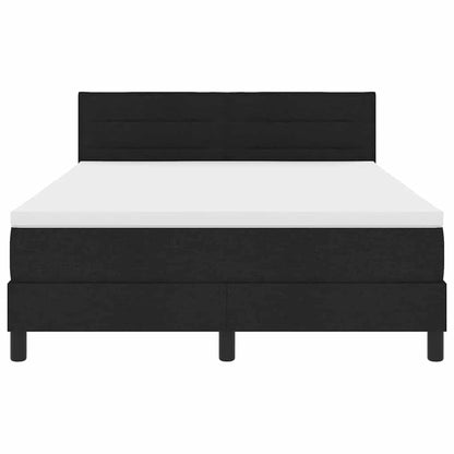 Boxspringbett mit Matratze mit LED Schwarz 140 x 190 cm Stoff