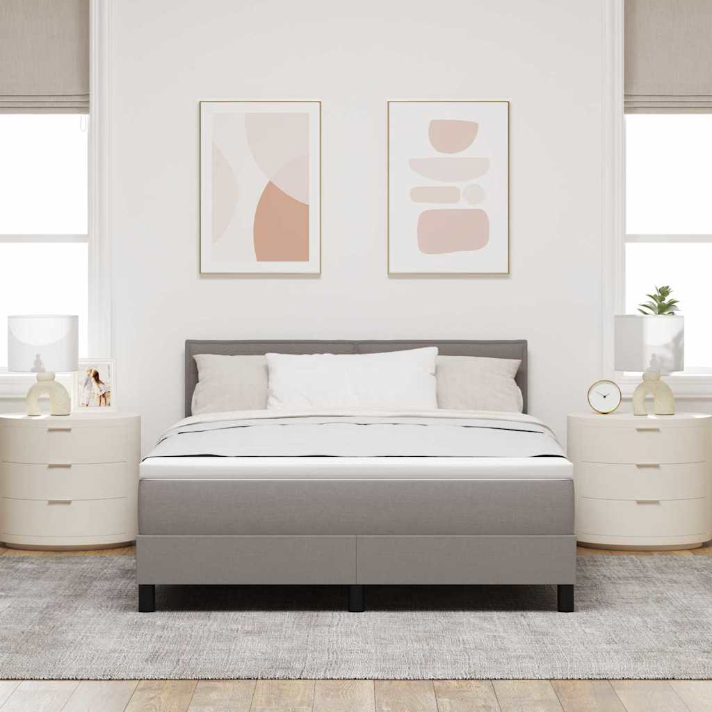 Boxspringbett mit Matratze mit LED Taupe 140 x 190 cm Stoff