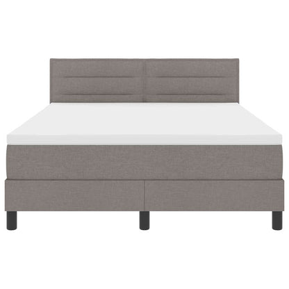 Boxspringbett mit Matratze mit LED Taupe 140 x 190 cm Stoff