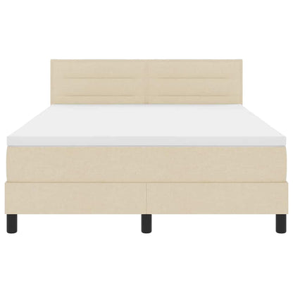 Boxspringbett mit Matratze mit LED Creme 140 x 190 cm Stoff