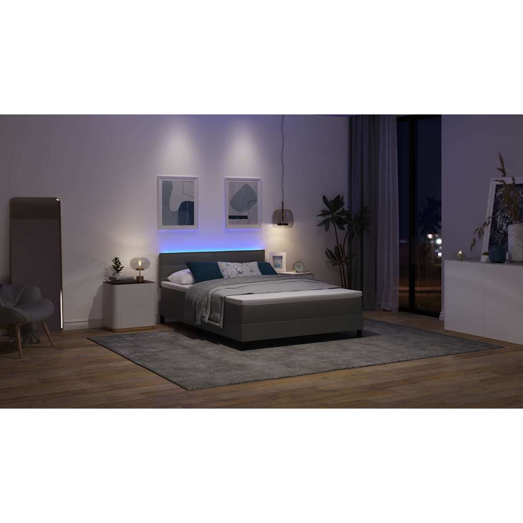 Boxspringbett mit Matratze Dunkelgrau 140 x 200 cm Stoff