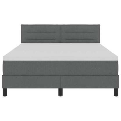 Boxspringbett mit Matratze Dunkelgrau 140 x 200 cm Stoff