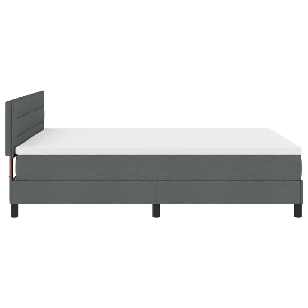 Boxspringbett mit Matratze Dunkelgrau 140 x 200 cm Stoff