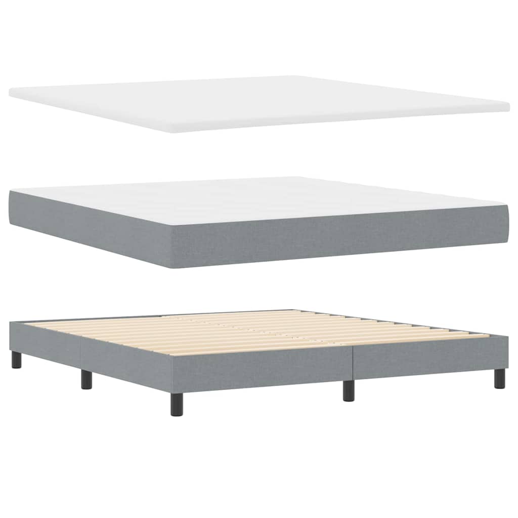 Boxspringbett mit Matratze mit LED Hellgrau 180 x 200 cm Stoff