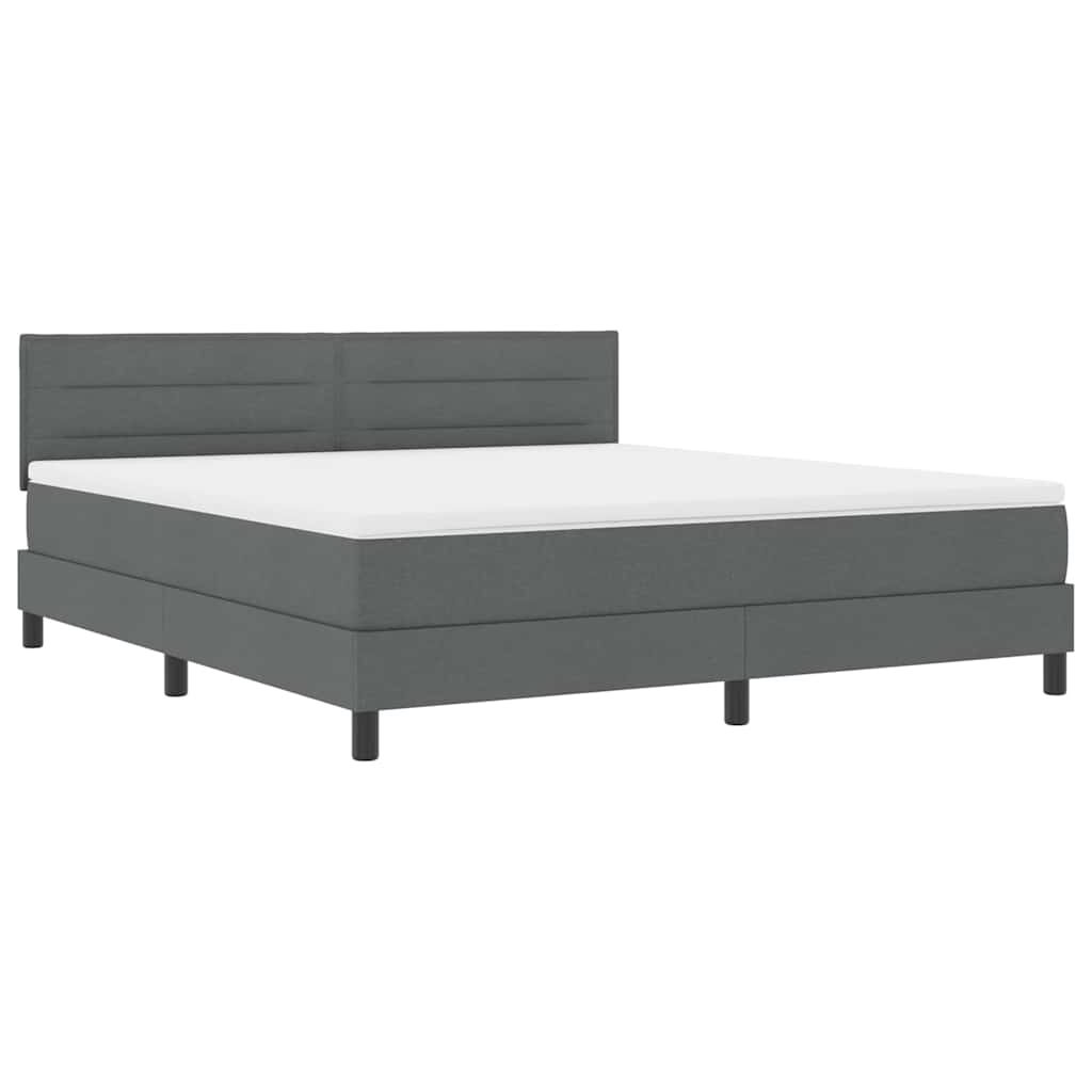 Boxspringbett mit Matratze Dunkelgrau 180 x 200 cm Stoff