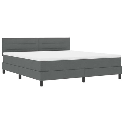 Boxspringbett mit Matratze Dunkelgrau 180 x 200 cm Stoff