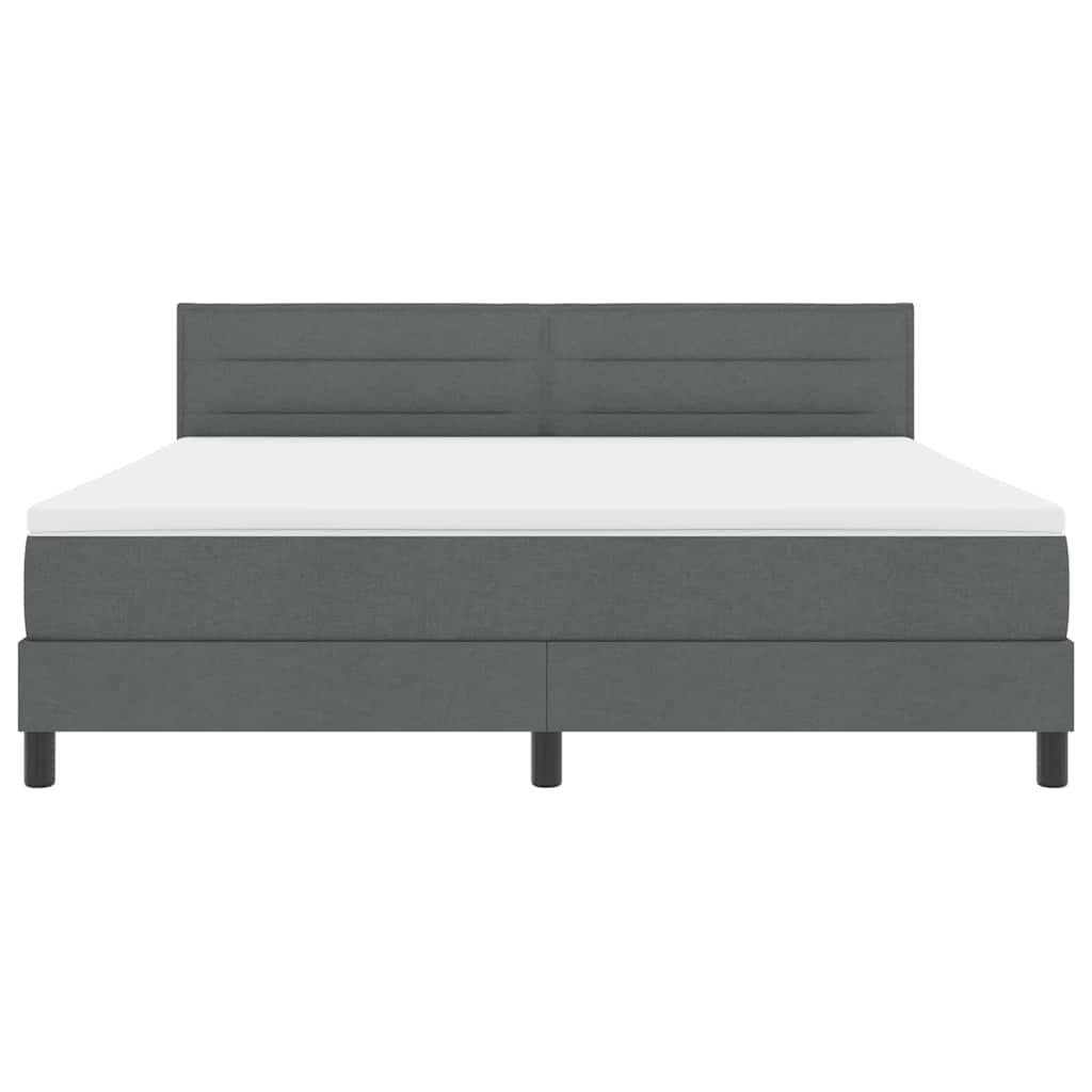 Boxspringbett mit Matratze Dunkelgrau 180 x 200 cm Stoff