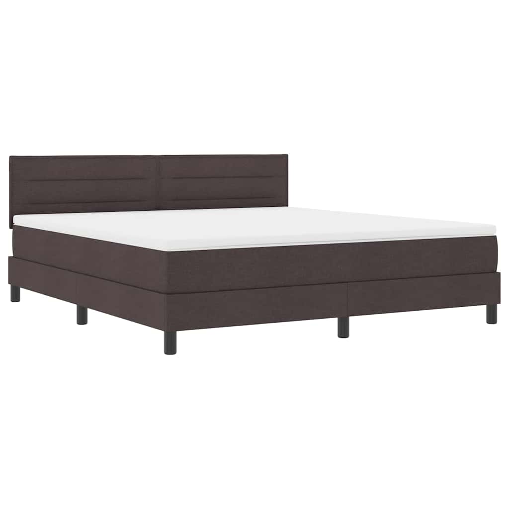 Boxspringbett mit Matratze Dunkelbraun 180 x 200 cm Stoff
