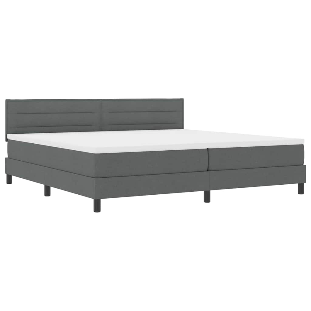 Boxspringbett mit Matratze Dunkelgrau 200 x 200 cm Stoff