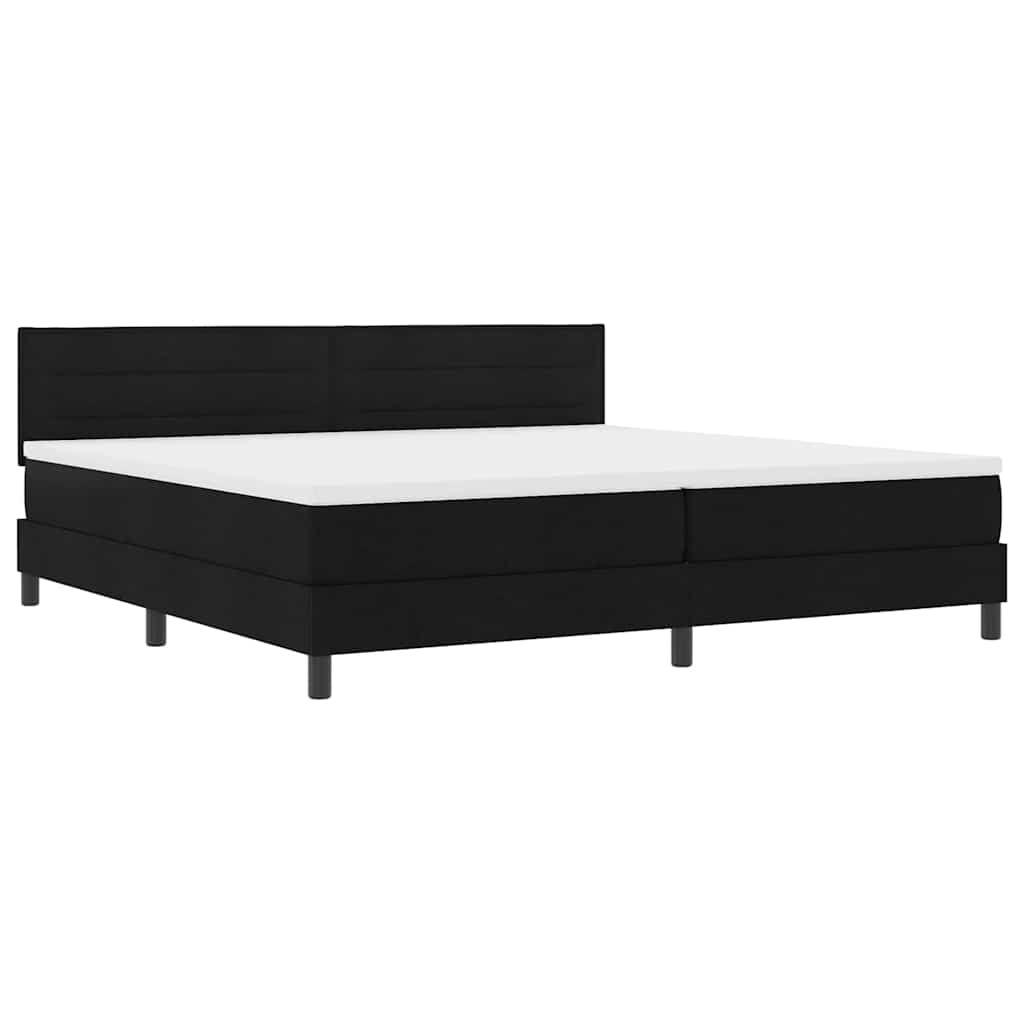 Boxspringbett mit Matratze mit LED Schwarz 200 x 200 cm Stoff