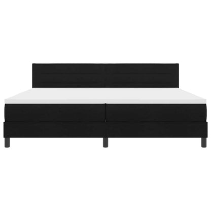 Boxspringbett mit Matratze mit LED Schwarz 200 x 200 cm Stoff