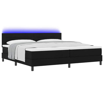 Boxspringbett mit Matratze mit LED Schwarz 200 x 200 cm Stoff