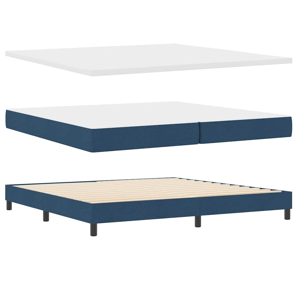 Boxspringbett mit Matratze mit LED Blau 200 x 200 cm Stoff