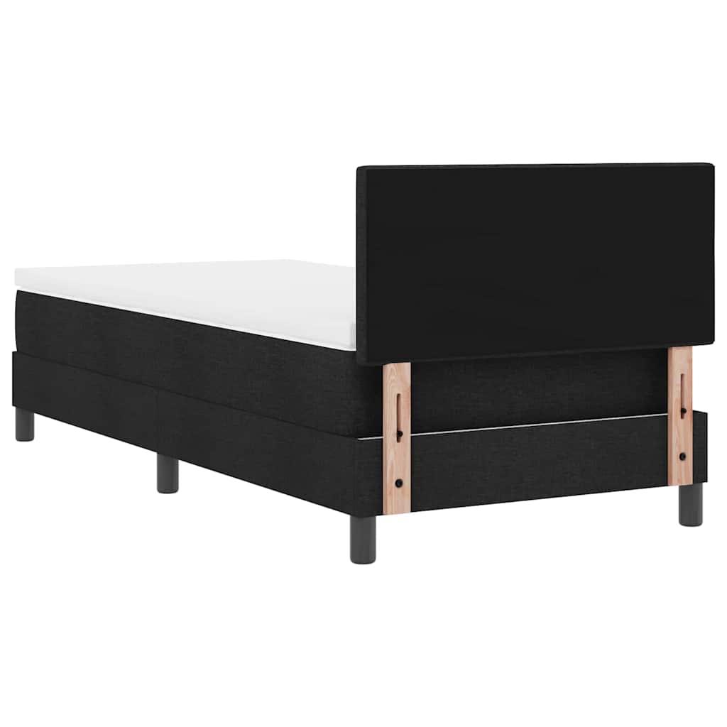 Boxspringbett mit Matratze mit LED Schwarz 90 x 190 cm Stoff