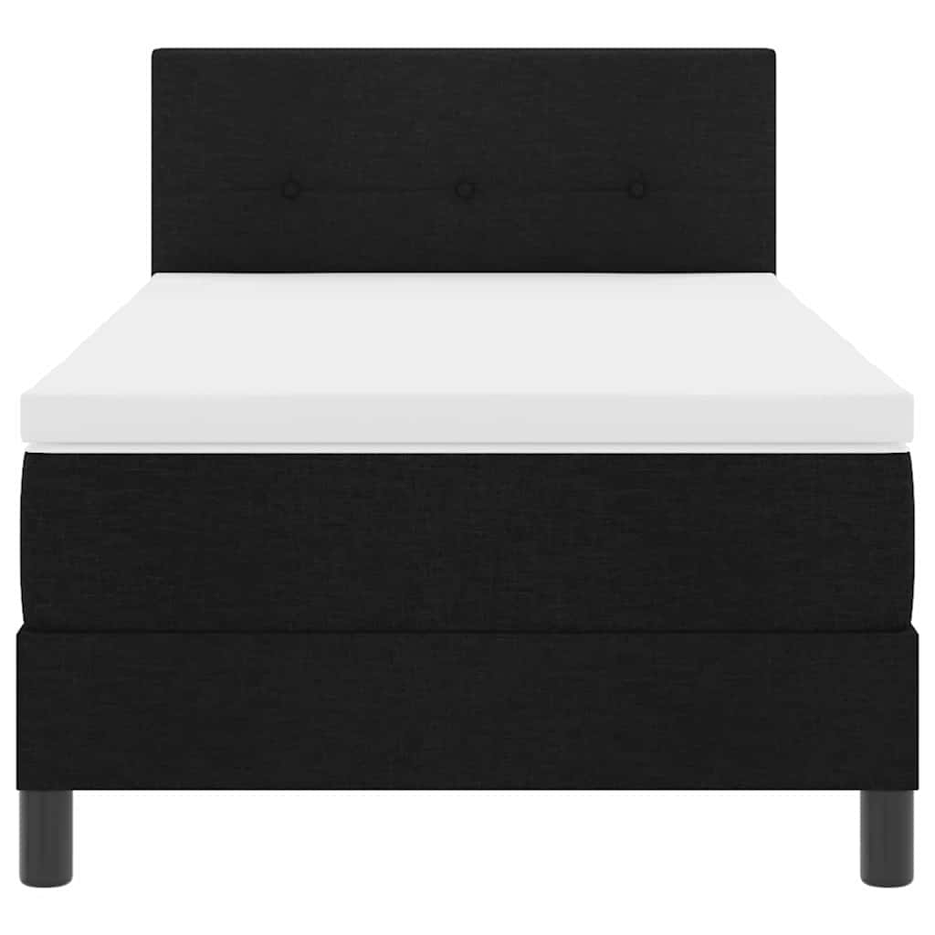 Boxspringbett mit Matratze mit LED Schwarz 90 x 190 cm Stoff
