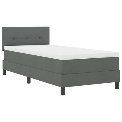 Boxspringbett mit Matratze Dunkelgrau 100 x 200 cm Stoff