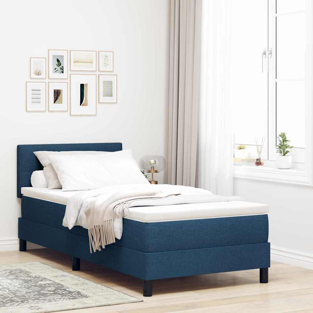 Boxspringbett mit Matratze mit LED Blau 100 x 200 cm Stoff