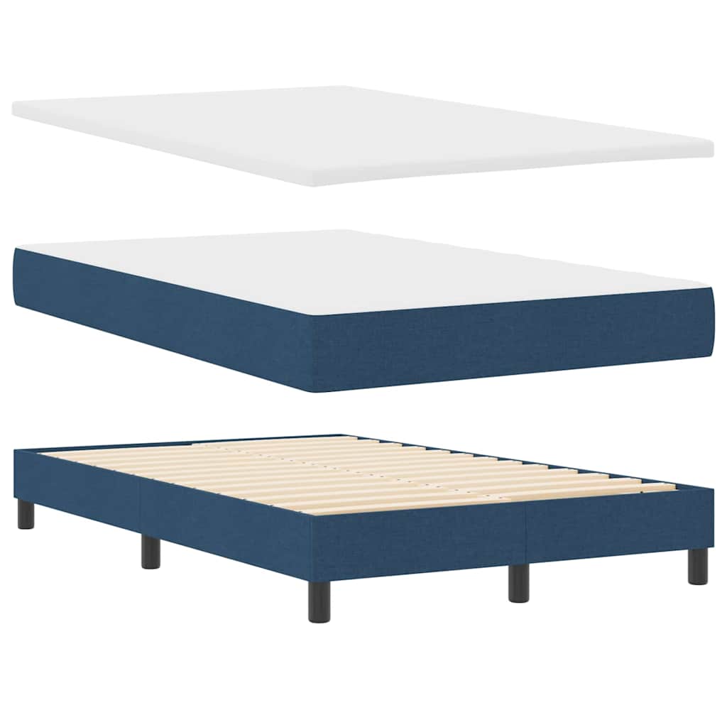 Boxspringbett mit Matratze mit LED Blau 120 x 200 cm Stoff