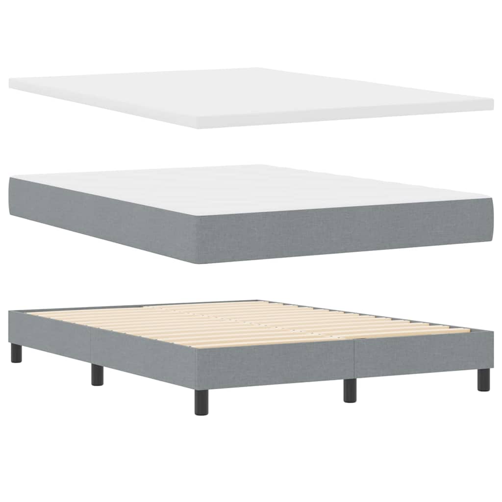 Boxspringbett mit Matratze mit LED Hellgrau 140 x 190 cm Stoff