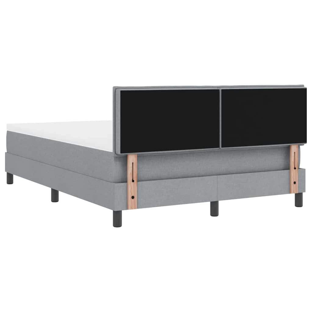Boxspringbett mit Matratze mit LED Hellgrau 140 x 190 cm Stoff