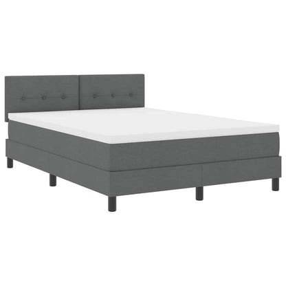Boxspringbett mit Matratze Dunkelgrau 140 x 190 cm Stoff