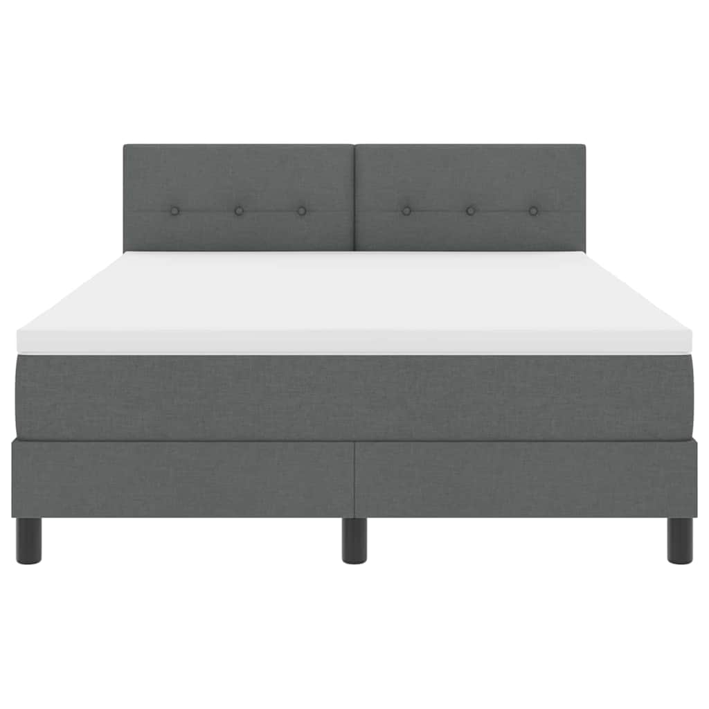 Boxspringbett mit Matratze Dunkelgrau 140 x 190 cm Stoff