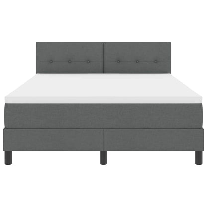 Boxspringbett mit Matratze Dunkelgrau 140 x 190 cm Stoff